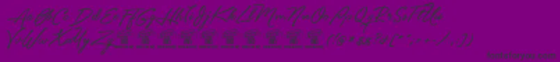 Unthriftfirpersonal-Schriftart – Schwarze Schriften auf violettem Hintergrund