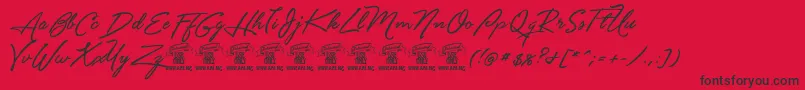 Unthriftfirpersonal Font – Black Fonts on Red Background
