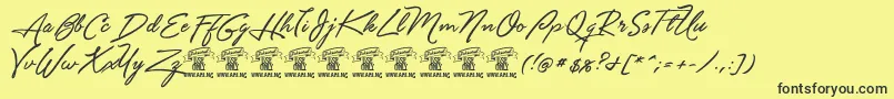 Unthriftfirpersonal Font – Black Fonts on Yellow Background