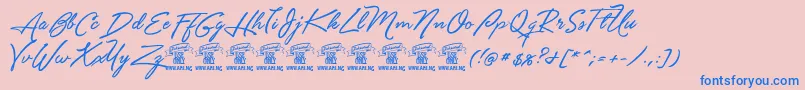 Unthriftfirpersonal Font – Blue Fonts on Pink Background