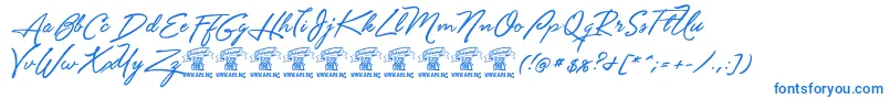 Unthriftfirpersonal Font – Blue Fonts on White Background