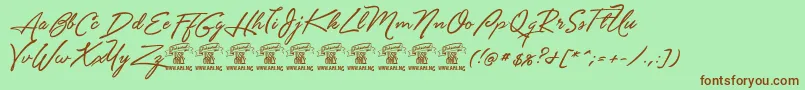 Unthriftfirpersonal Font – Brown Fonts on Green Background