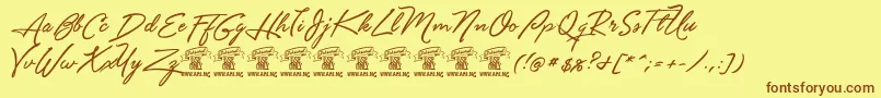 Unthriftfirpersonal Font – Brown Fonts on Yellow Background