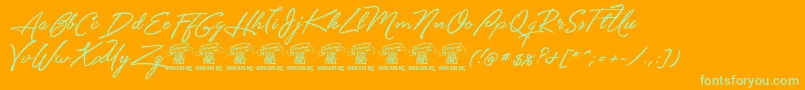 Unthriftfirpersonal Font – Green Fonts on Orange Background