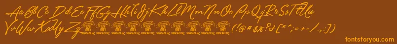 Unthriftfirpersonal Font – Orange Fonts on Brown Background