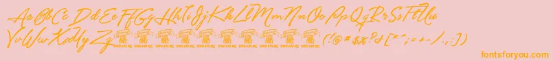 Unthriftfirpersonal Font – Orange Fonts on Pink Background