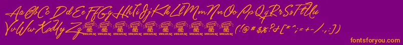 Unthriftfirpersonal Font – Orange Fonts on Purple Background