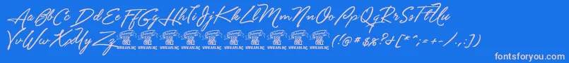 Unthriftfirpersonal Font – Pink Fonts on Blue Background