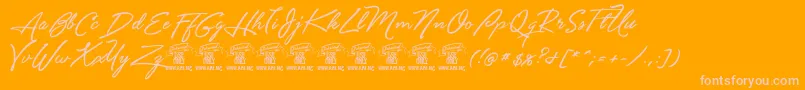 Unthriftfirpersonal Font – Pink Fonts on Orange Background