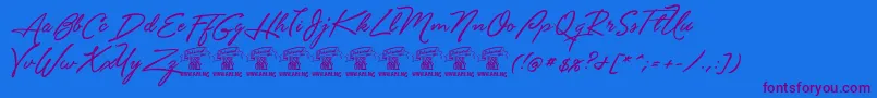 Unthriftfirpersonal Font – Purple Fonts on Blue Background