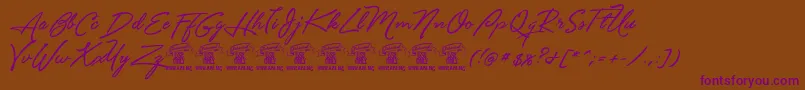 Unthriftfirpersonal Font – Purple Fonts on Brown Background