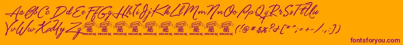 Unthriftfirpersonal Font – Purple Fonts on Orange Background