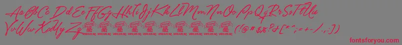Unthriftfirpersonal Font – Red Fonts on Gray Background