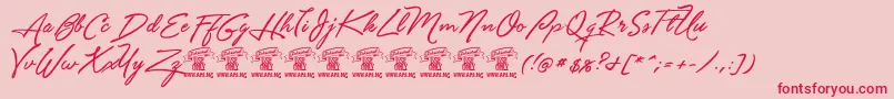 Unthriftfirpersonal Font – Red Fonts on Pink Background