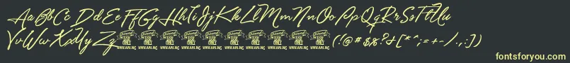 Unthriftfirpersonal Font – Yellow Fonts on Black Background