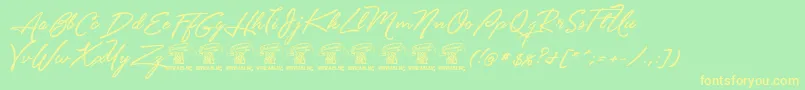 Unthriftfirpersonal Font – Yellow Fonts on Green Background