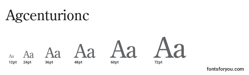 Größen der Schriftart Agcenturionc
