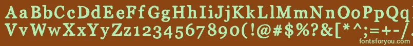 Mixserif-fontti – vihreät fontit ruskealla taustalla