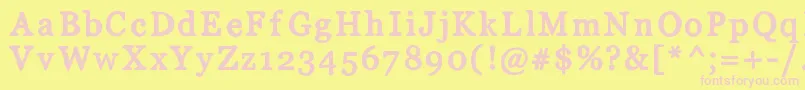 Mixserif-fontti – vaaleanpunaiset fontit keltaisella taustalla