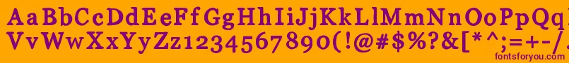Mixserif-fontti – violetit fontit oranssilla taustalla