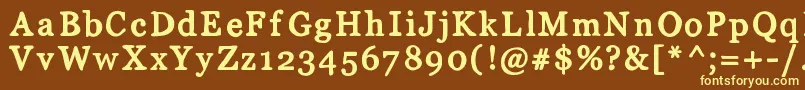 Mixserif-fontti – keltaiset fontit ruskealla taustalla