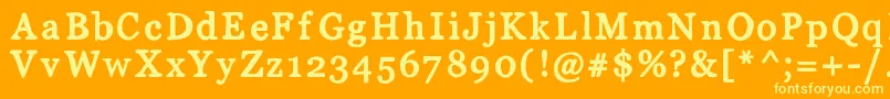 Mixserif-fontti – keltaiset fontit oranssilla taustalla