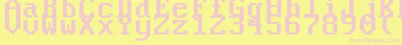 PerfectDosVga437 Font – Pink Fonts on Yellow Background