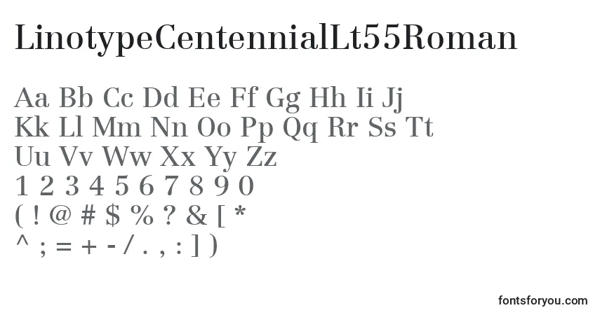 LinotypeCentennialLt55Roman-fontti – aakkoset, numerot, erikoismerkit
