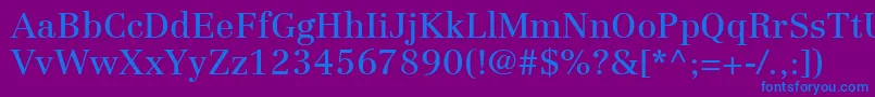 LinotypeCentennialLt55Roman Font – Blue Fonts on Purple Background