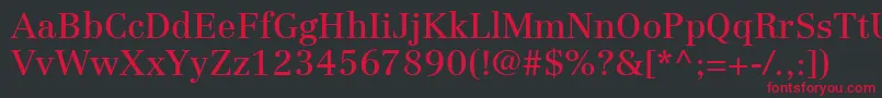 LinotypeCentennialLt55Roman Font – Red Fonts on Black Background
