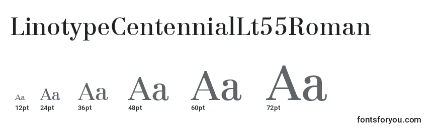 Rozmiary czcionki LinotypeCentennialLt55Roman