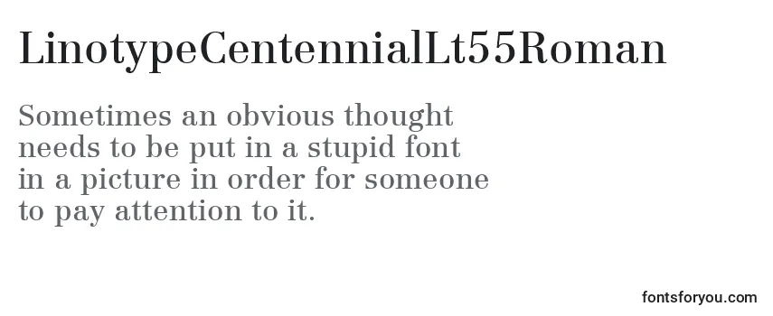 Review of the LinotypeCentennialLt55Roman Font