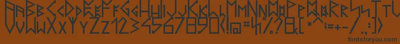 LatinRunesV20-Schriftart – Schwarze Schriften auf braunem Hintergrund