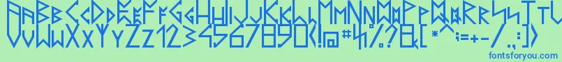 Police LatinRunesV20 – polices bleues sur fond vert