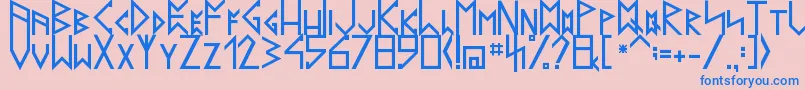 Fonte LatinRunesV20 – fontes azuis em um fundo rosa