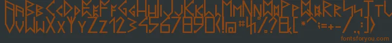 LatinRunesV20-Schriftart – Braune Schriften auf schwarzem Hintergrund