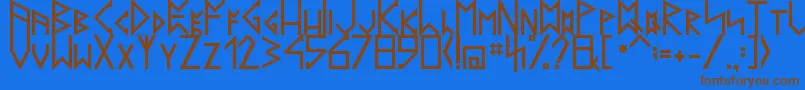Подробнее о шрифте LatinRunesV20 Шрифт LatinRunesV20 – коричневые шрифты на синем фоне