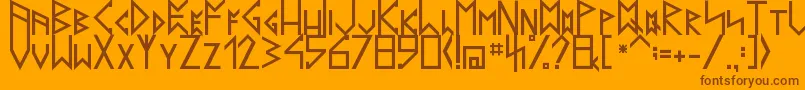 LatinRunesV20 Font – Brown Fonts on Orange Background