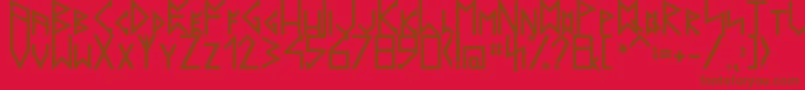 LatinRunesV20 Font – Brown Fonts on Red Background
