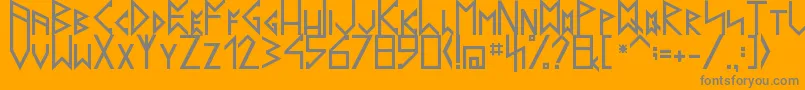 LatinRunesV20 Font – Gray Fonts on Orange Background
