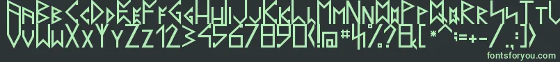LatinRunesV20 Font – Green Fonts on Black Background