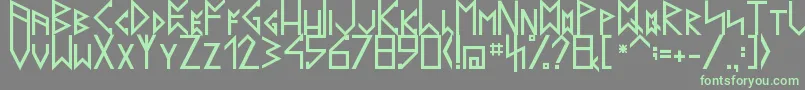 Fonte LatinRunesV20 – fontes verdes em um fundo cinza
