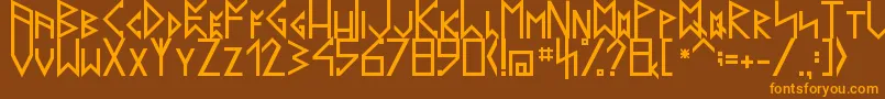 Lisätietoja LatinRunesV20-fontista LatinRunesV20-fontti – oranssit fontit ruskealla taustalla