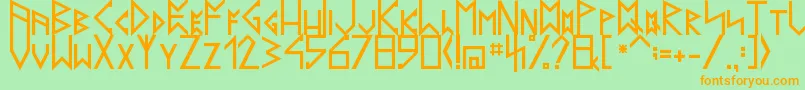 fuente LatinRunesV20 – Fuentes Naranjas Sobre Fondo Verde