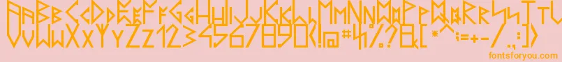 LatinRunesV20 Font – Orange Fonts on Pink Background