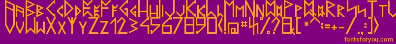 LatinRunesV20 Font – Orange Fonts on Purple Background