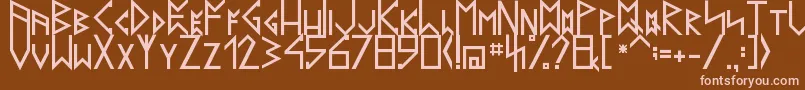 LatinRunesV20 Font – Pink Fonts on Brown Background