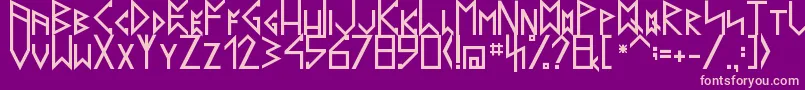 LatinRunesV20 Font – Pink Fonts on Purple Background