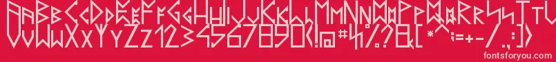 フォントLatinRunesV20 – 赤い背景にピンクのフォント