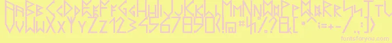 LatinRunesV20 Font – Pink Fonts on Yellow Background